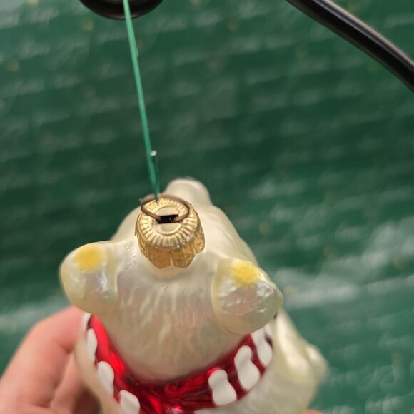 Kurt Adler Polonaise Coca-Cola Polar Bear Glass Christmas Ornament - Picture 7 of 8